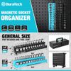 DURATECH Magnetic Socket Organizer Set 2PCS 1/4" Drive Socket Holders SAE&Metric