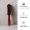 Diane Premium 100% Boar Bristle Styling Brush for Men and Barbers – Medium Bristles for Thick Coarse Hair – Use for Detangling, Smoothing, Wave Styles, Soft on Scalp, Restore Shine and Texture