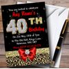 Red Diamond and Leopard Print 40Th Birthday Party Personalised Invitations