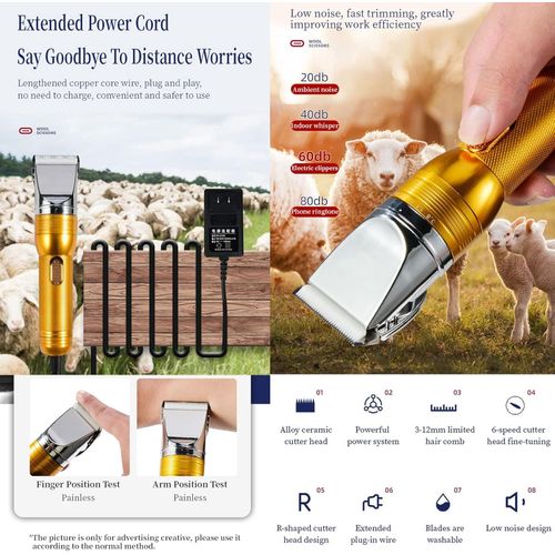 Electric Professional Dog Grooming Clippers,Powerful 350W Sheep Shears Speed-Adjustable Pet Grooming Clippers for Heavy Duty Long Hair,Horses Cat Farm Livestock Fur Trimmers Shaver for Thick Coats