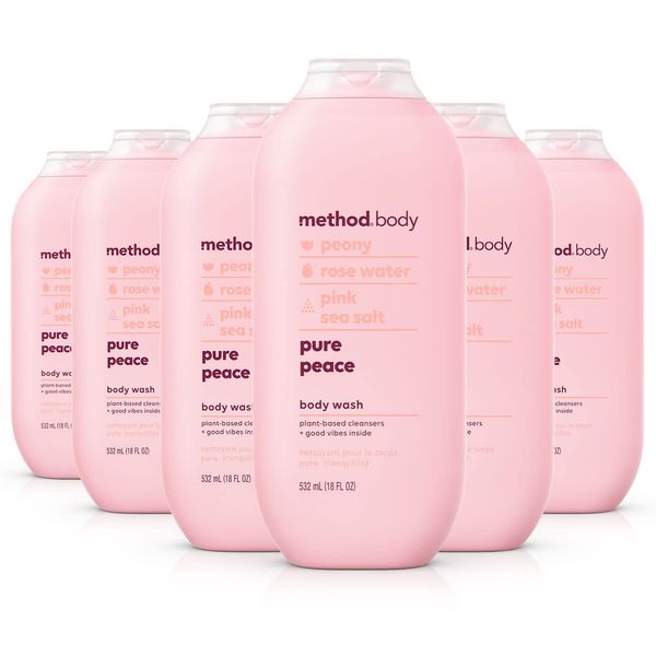 Method Body Wash, Pure Peace, Paraben and Phthalate Free, 18 oz (Pack of 6)