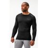 DEVOPS 2 Pack Men's Thermal Long Sleeve Compression Shirts (Large, Black/Black)