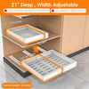 2 Pack 21'' Deep Pull Out Cabinet Organizer Expandable Width (12.6'' to 21'') Sl