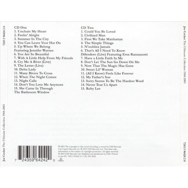 JOE COCKER - THE ULTIMATE COLLECTION 1968-2003 NEW CD