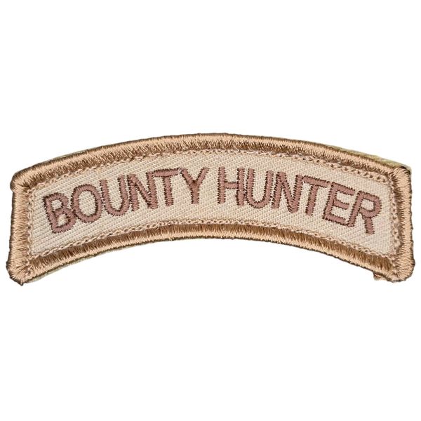 BOUNTY HUNTER NAME TAG ROCKER ARC TAB HOOK DESERT TACTICAL MORALE PATCH