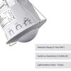 SEBSON Motion Detector Indoor, Flush mounted, HF Sensor LED suitable, Ceiling Mounting, programmable, Movement Sensor Range 2-16m/ 360°, max. 1200/300W