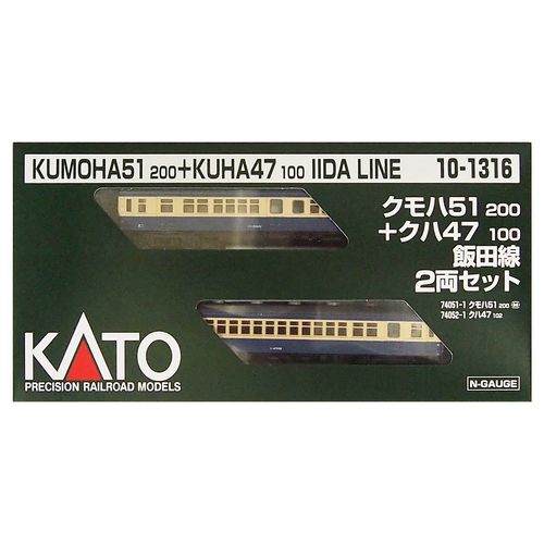 KATO 10-1316 N Gauge Kumoha51 200+ Kuha47 100 Iida Line Model Train, 2 Car Set