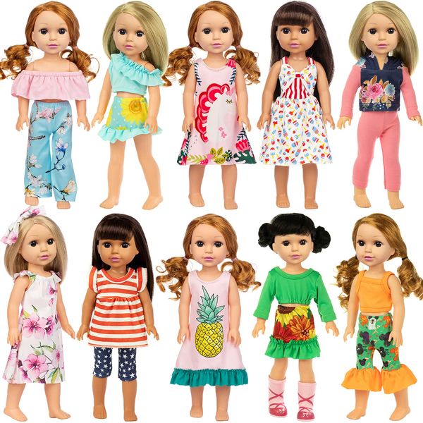 ZITA ELEMENT 10 Sets Fashion 14.5 Inch Girl Doll Clothes and Party Dress for 14 - 14.5 Inch Doll Clothes Outfits and Accessories