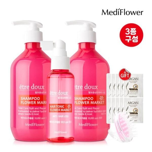 [Mediflower] Attus Flower Market Perfume Hair Loss Shampoo x 2+Hair Tonic