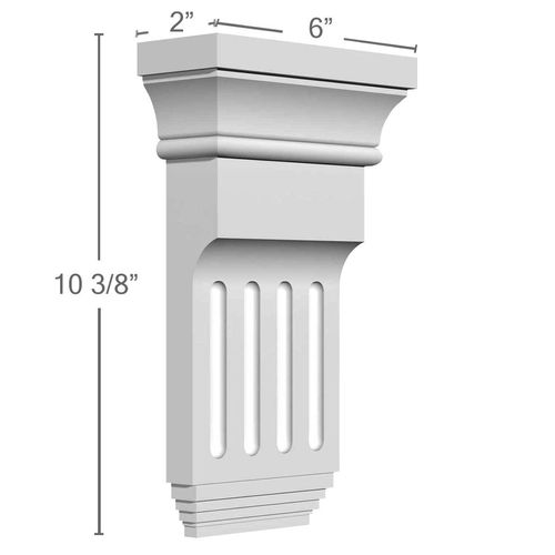 Ekena Millwork BKT06X10X02ED 6-Inch W x 2-Inch D x 10 3/8-Inch H Edwards Bracket