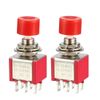 sourcing map 6mm Mounting Hole Red Momentary Push Button Switch DPDT 2NO-2NC 2pcs