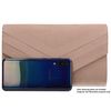 Olie Faux Suede Envelope Clutch Bag - Nude