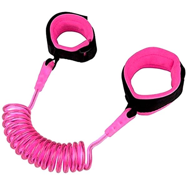 Baby Anti-Lost Belt, Baby Kids Safty Anti Lost Walking Hand Belt Wrist Link Bungee Leash Safety Toddler Harness, Travelling Helper (Pink)