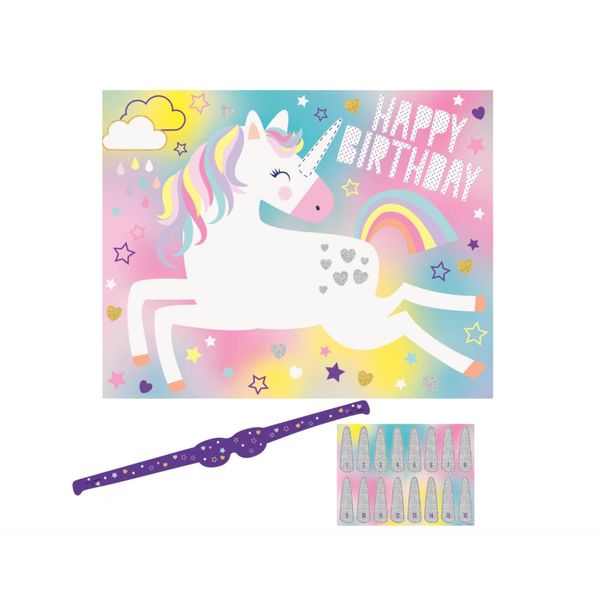 Magical Unicorn Party Game for 16 - 1 Set (19" x 15") - Exciting Activity for Kids, Standout Hit for Any Celebration