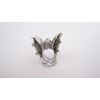 Small mini silver flower metal hair claw clip