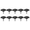 sourcing map 10pcs Tee Wing Knobs Thumb Screws M6 x 16mm Standard Male Thread Plastic T Knobs Handles Hand Clamping Knobs Grip Thumbscrew, Black