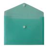 JMS we create smile (Pack of 30) A5 Translucent Colourful Document Folder Stud Wallets - Plastic Carry Popper Wallets with Button (Green)