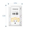 Electrical Outlet Extender with USB Ports(2C2A), Snug Wall Outlet with Night Light, Surge Protector, Wall Plug Adapter for Multiple Devices, Wall Socket Expander