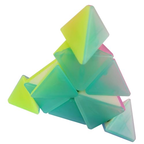 Jelly Windmill Speed Cube Pyramid Speed Cube Triangle Speed Cube 3x3x3 Stickerless Vivid Color Magic Cube Sturdy and Smooth Cube Puzzle Toys (Pyramid Speed Cube)