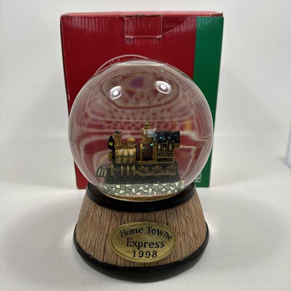 1998 Home Towne express water globe my favorite things Christmas train engine