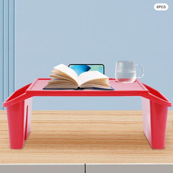 6x Baby Kids Lap Desk Plastic Flat Breakfast Tray with Side Pockets for Car Home