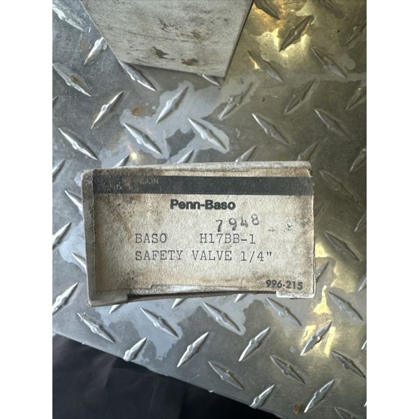 Penn-Baso H17BB-1 - Baso Safety Valve 1/4” NOS