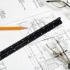 1 Pcs 12 Inch Meter Ruler Architectural Scale Ruler, Aluminum Triangular Scale Rulers Ideal for Architects, Draftsmen