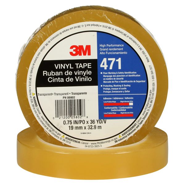 3M Vinyl Tape 471, 3/4' x 36 yd.
