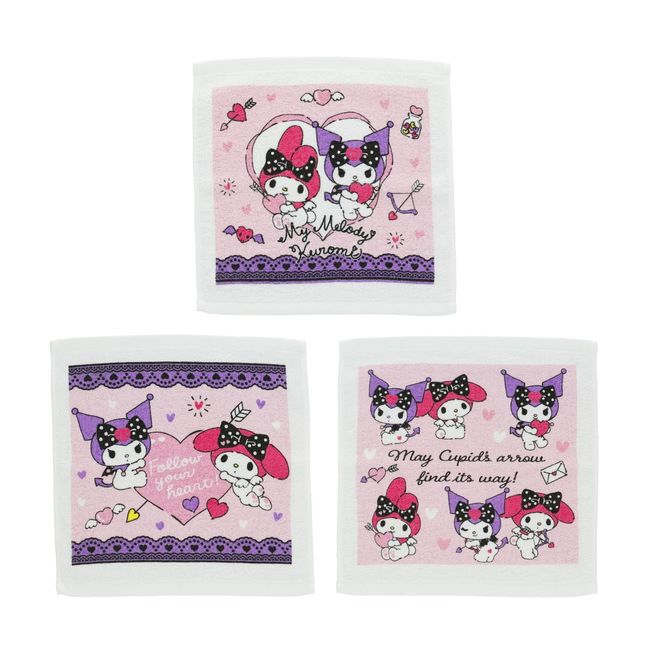 Marushin My Melody Cupid Heart 3745001200 Hand Towel Set of 3