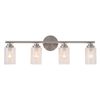 Brushed Nickel 4-Light Bathroom Vanity Light Over Mirror