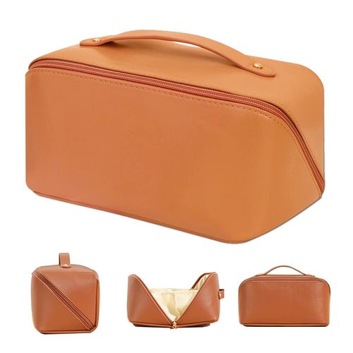 Make Up Bag, Makeup Bag, Travel Cosmetic Bag with Large Capacity, Make Up Organiser Bag, Multifunctional Cosmetic Bag, Brown, brown, Make Up Bag
