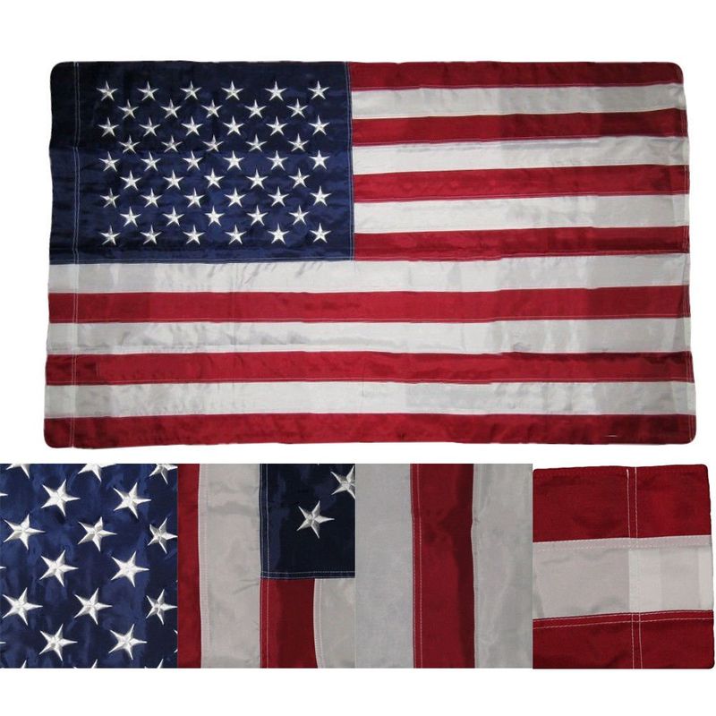 3x5 Ft Deluxe Texas Embroidered Flag – Nylon, Lone Star Design, USA Style, Outdoor & Indoor