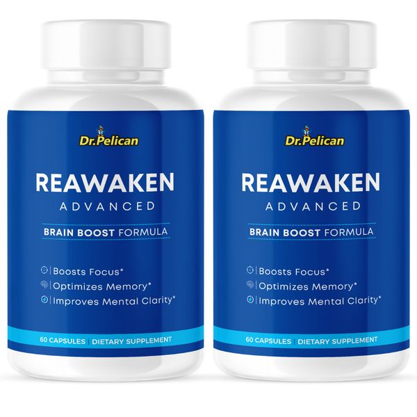 ReAwaken Advanced- Brain Support- 2 Bottles- 120 Capsules