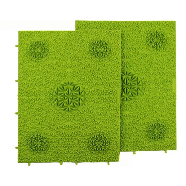 Bihan Natura Hb003 Trap Point Massage Goods Foot Mat for Your Room Exciting Beauty Mat (Fresh Green/Set of 2)