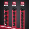 WORKPRO 6-PACKS Magnetic Socket Organizer Set 1/4" 3/8" 1/2" Drive Socket Holder