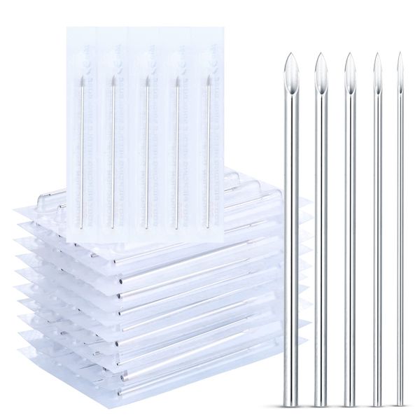 Xpircn 50PCS Mixed Piercing Needles Stainless Steel 12G 14G 16G 18G 20G Sterile Disposable Hollow Piercing Needles Ear Nose Lip Belly Body Piercing Needles