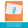 Elba Foolscap Document Wallets, Assorted Colours, A4+, Pack of 10 Folders