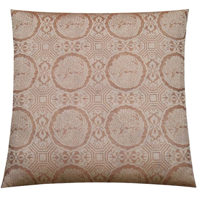 Summer Zabuton Round Flower Pattern Linen Blend Fabric (Hojimae Buddhist Buddhist Altar Japanese Style for Temples) Made in Japan 022 (Beige, Zabuton Cover, Gold Orchid Size (26.4 x 26.8 inches (67 x 68 cm))