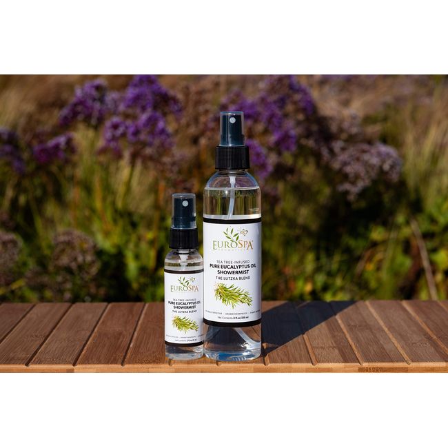 EuroSpa Aromatics Pure Eucalyptus Oil Shower Mist Spray Aromatherapy 2 Oz,  Lavender Infused 