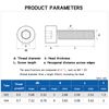 M4 x 28mm Hex Socket Head Bolts, Black Stainless Steels Allen Thread Cap Screws for Machine, 30 Pcs