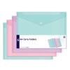 A4 Carry Folders 4 Pack Mixed Pastel Colours Document Wallet
