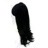 black hair wig long straight bangs