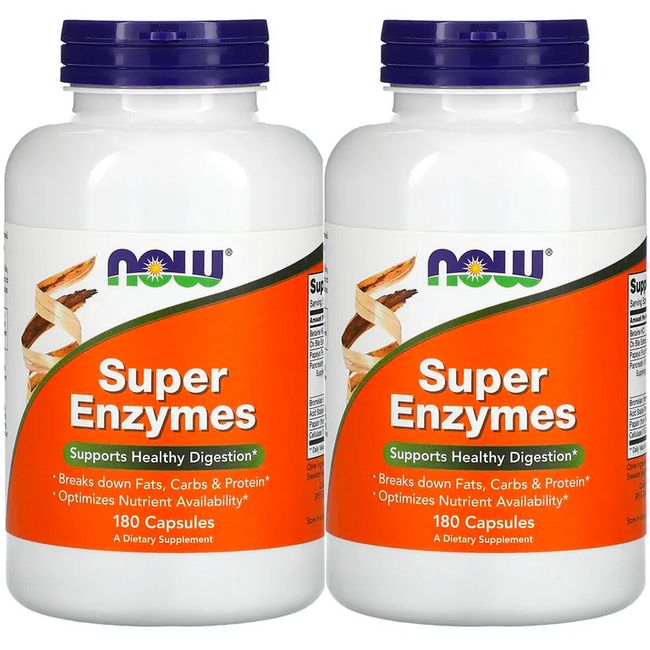 Now Foods, (2 Pack) Super Enzymes, 180 Capsules