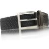 Elastischer Stoffgürtel Stretchgürtel Schwarz Gürtel mit echten Premium Leder 75 cm