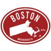 Boston Massachusetts Commonwealth Oval Vinyl Sticker