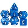 7 Die Polyhedral Dice Set - Solid Blue with Velvet Pouch By Wiz Dice