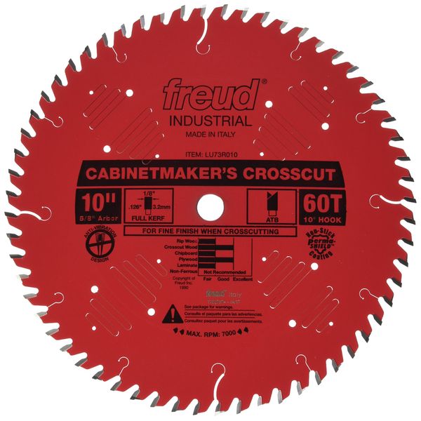 Freud LU73R010: 10" x 60T Cabinetmaker’s Crosscut Blade