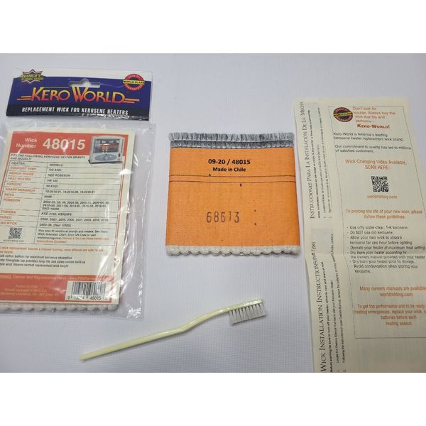 ROBESON 2602-35,2602-38,2602-49,2604-38 KEROSENE HEATER WICK KIT *BRUSH & *GUIDE