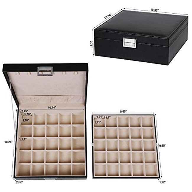 BEWISHOME Earring Organizer Box for Cufflinks, Rings, Pendants