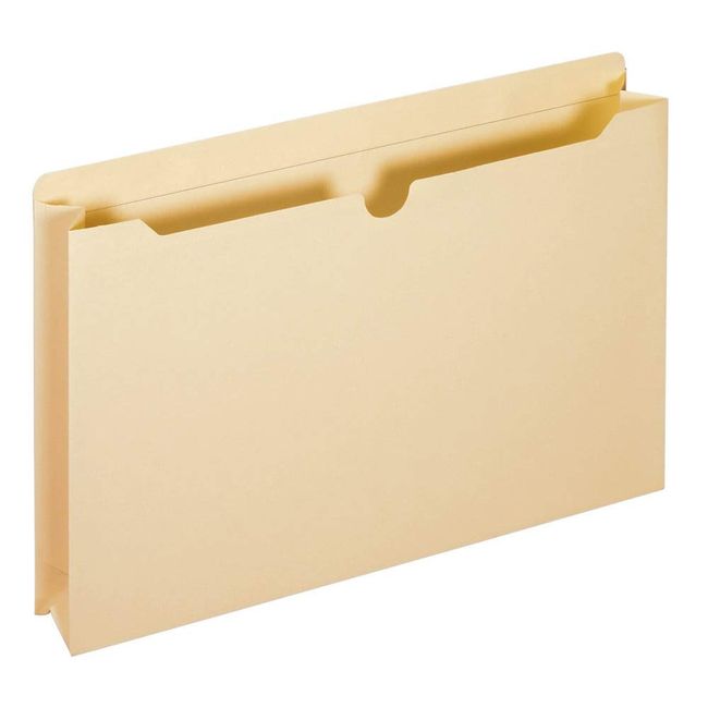 Pendaflex File Jackets, Legal Size, Manila, 2" Expansion, Reinforced Straight-Cut Tabs with Thumb Cut, 50 Per Box (23200EE), Beige